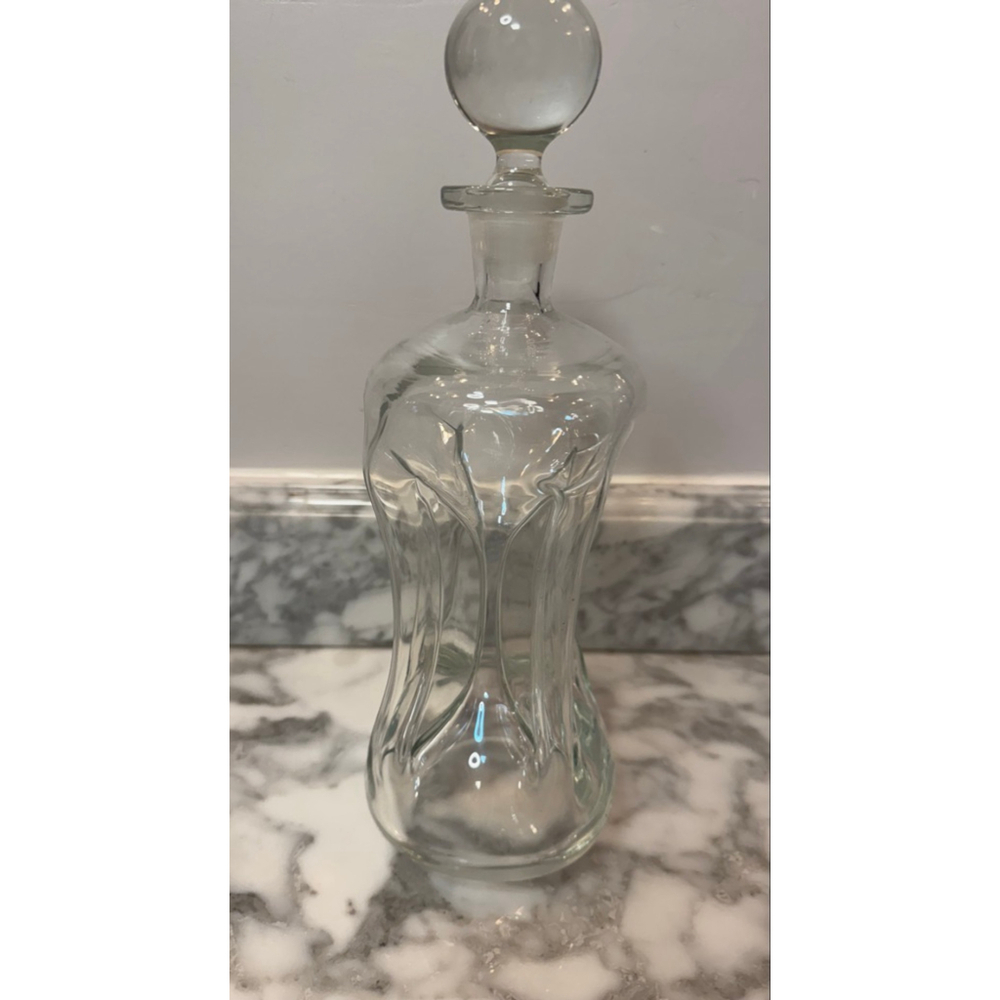 Vintage Danish Modern Glass Decanter Kluk Kluk Style Holmegaard Style MCM